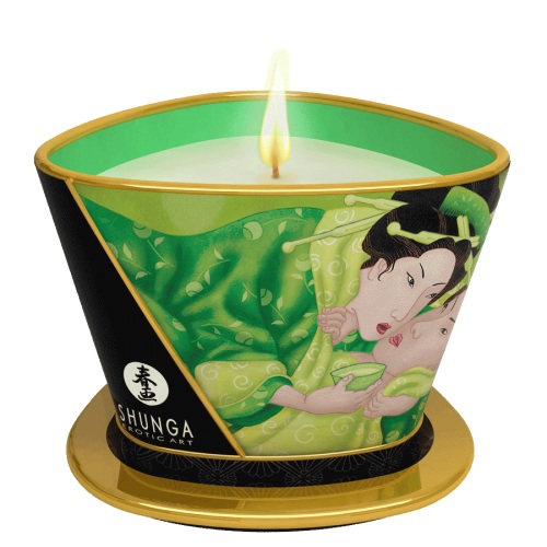 Массажная свеча Exotic Green Tea с ароматом зелёного чая - 170 мл. - Shunga - купить с доставкой в Химках