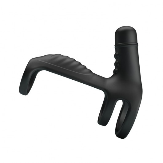 Черная вибронасадка на пенис Vibrating Penis Sling - Baile - в Химках купить с доставкой