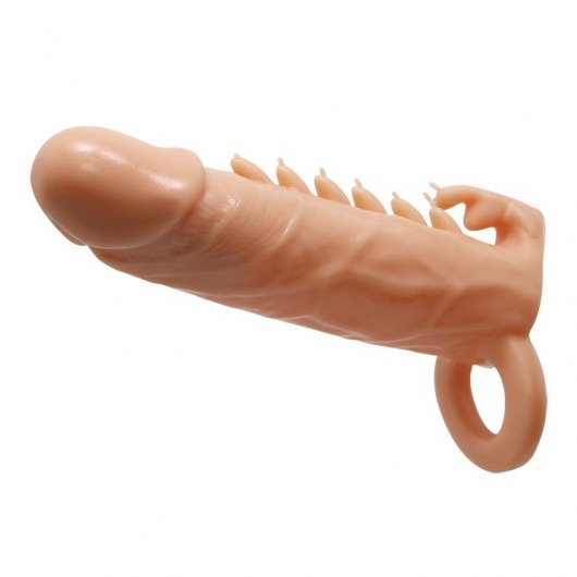 Телесная удлиняющая насадка Penis Sleeve Emmitt - 17 см. - Baile - в Химках купить с доставкой