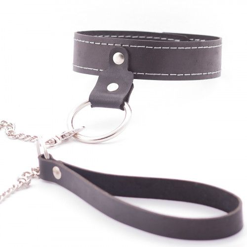 Узкий однослойный ошейник с поводком - Crazy Handmade - купить с доставкой в Химках