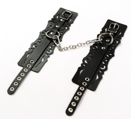 Узорчатые кожаные оковы с регулируемыми ремешками - Crazy Handmade - купить с доставкой в Химках