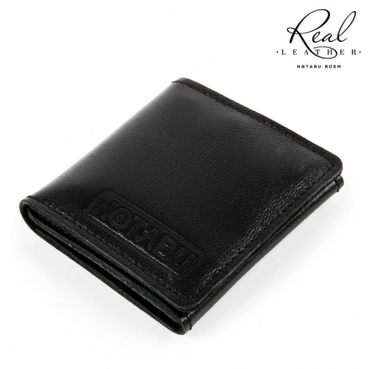 Черный кожаный кондомхолдер Notabu - Notabu - купить с доставкой в Химках