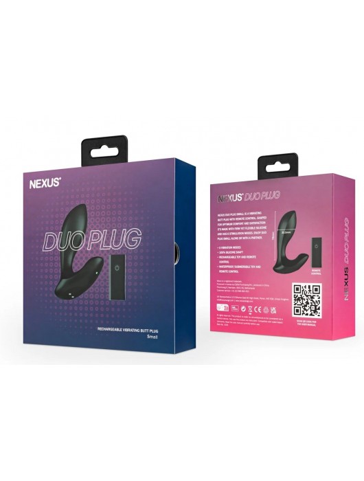 Черная анальная вибровтулка Nexus Duo Plug - 9,8 см. - Nexus Range