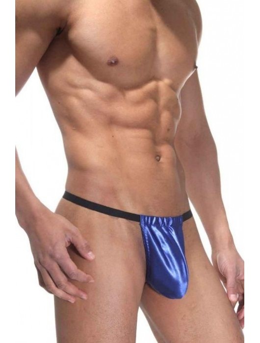 Синие пикантные трусы из блестящей ткани - La Blinque купить с доставкой