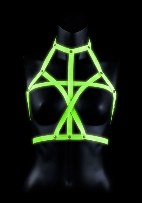 Портупея Bra Harness с неоновым эффектом - размер L-XL - Shots Media BV - купить с доставкой в Химках