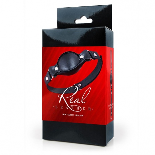 Черный кожаный кляп - Notabu - купить с доставкой в Химках