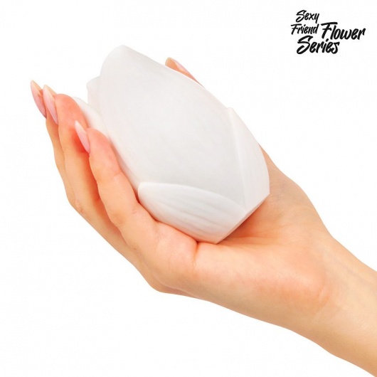 Белый нереалистичный мастурбатор в форме бутона цветка Lotus - 1137 - в Химках купить с доставкой