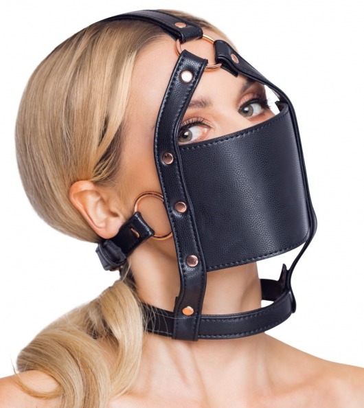 Черный намордник с кляпом-шаром Head Harness With A Gag - Orion - купить с доставкой в Химках