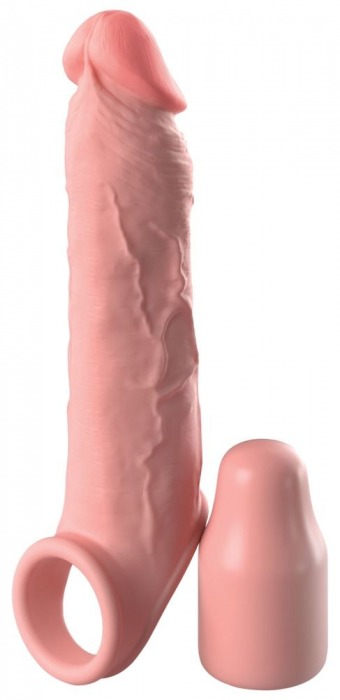 Телесная насадка-удлинитель 2 Inch Silicone X-tension with Strap - 20,3 см. - Pipedream - в Химках купить с доставкой