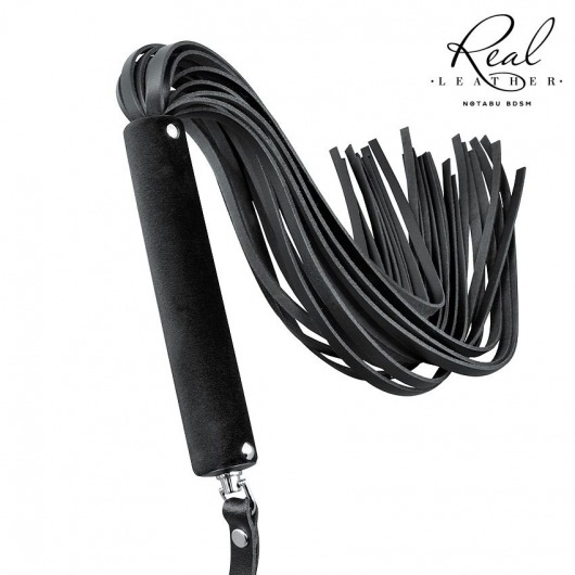 Черная кожаная плеть-флоггер - 84 см. - Notabu - купить с доставкой в Химках