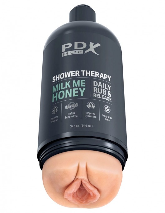 Телесный мастурбатор-вагина Shower Therapy Milk Me Honey - Pipedream - в Химках купить с доставкой