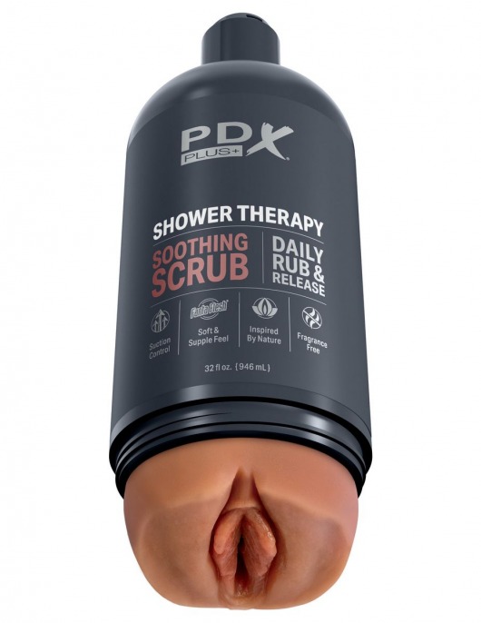 Мастурбатор-вагина цвета карамели Shower Therapy Soothing Scrub - Pipedream - в Химках купить с доставкой