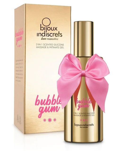 Гель с ароматом жвачки Bubblegum 2-in-1 Scented Silicone Massage And Intimate Gel - 100 мл. - Bijoux Indiscrets - купить с доставкой в Химках
