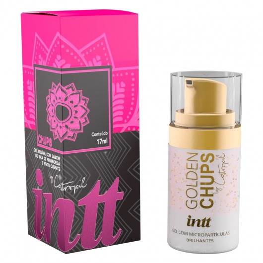 Возбуждающий гель Golden Chups с малиновым ароматом - 17 мл. - INTT - купить с доставкой в Химках