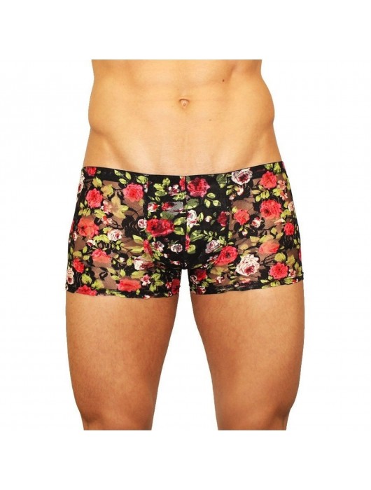 Мужские трусы-боксеры из сетки с яркими розами Rose Boxer - Romeo Rossi купить с доставкой