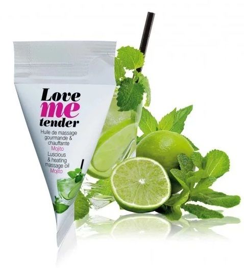 Съедобное согревающее массажное масло Love Me Tender Mojito с ароматом мохито - 10 мл. - Love to Love - купить с доставкой в Химках