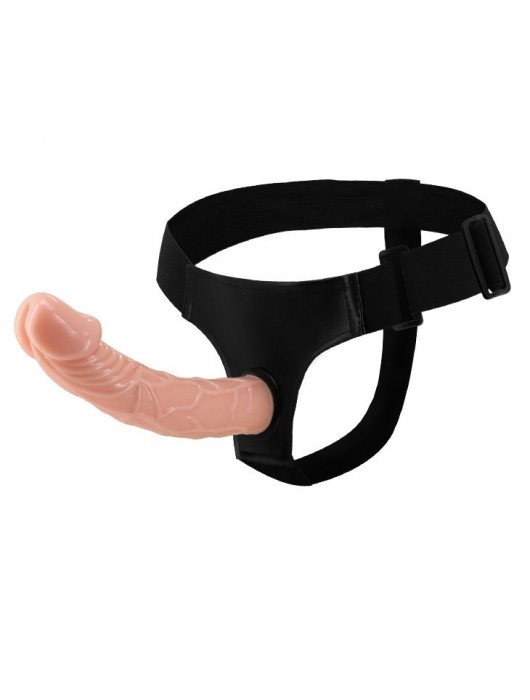 Гладкий фаллоимитатор с крупной головкой на ремешках - 19,7 см. - Baile - купить с доставкой в Химках