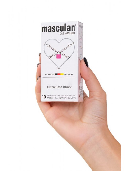 Ультрапрочные презервативы Masculan Ultra Safe Black - 10 шт. - Masculan - купить с доставкой в Химках