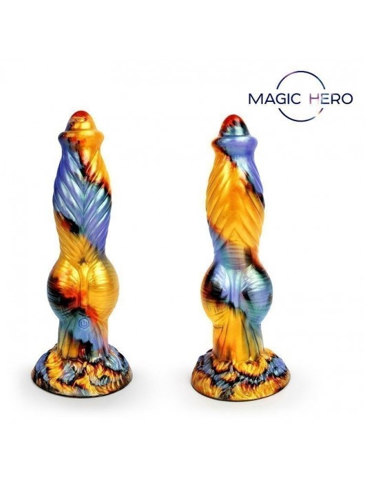 Разноцветный фантазийный вибромассажер - 26 см. - Bior toys