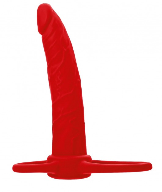 Красная насадка на пенис для двойного проникновения Black Red - 16,5 см. - ToyFa - купить с доставкой в Химках