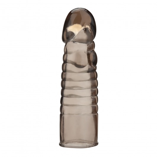 Дымчатая насадка-удлинитель Ribbed Realistic Penis Enhancing Sleeve Extension - 15,2 см. - BlueLine - в Химках купить с доставкой