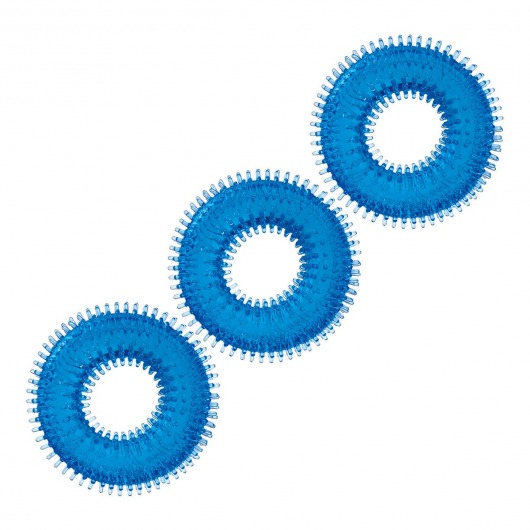 Комплект из трех голубых колец для эрекции 3-Pack Ultra-Stim Stretch Cock Rings - BlueLine - в Химках купить с доставкой