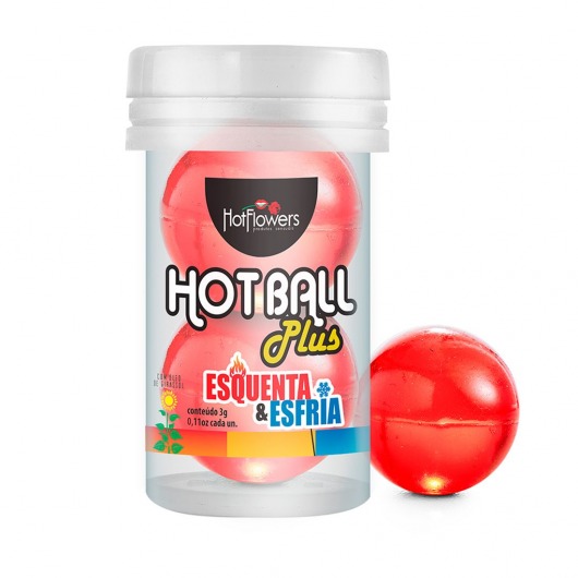 Лубрикант на масляной основе Hot Ball Plus с охлаждающе-разогревающим эффектом (2 шарика по 3 гр.) - HotFlowers - купить с доставкой в Химках
