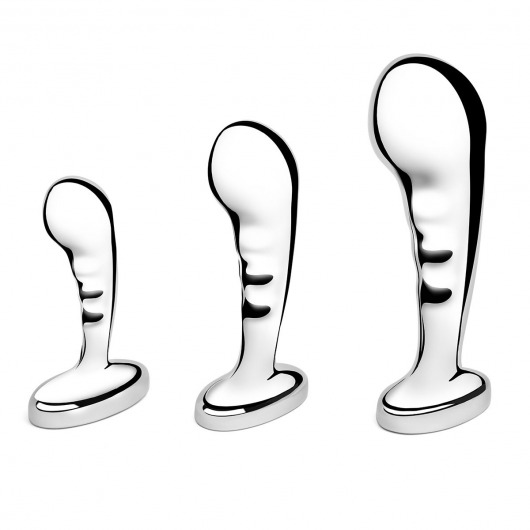 Набор из 3 стальных стимуляторов простаты Stainless Steel P-spot Training Set - b-Vibe - в Химках купить с доставкой