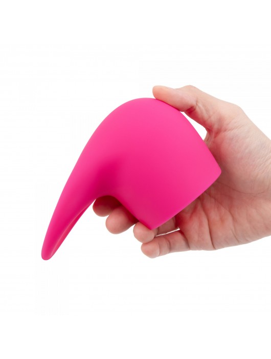 Розовая насадка на wand-вибратор для имитации орального секса Flick - Le Wand