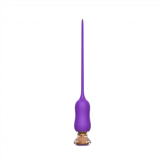 Фиолетовый тонкий стимулятор Nipple Vibrator - 23 см. - I-MOON - купить с доставкой в Химках