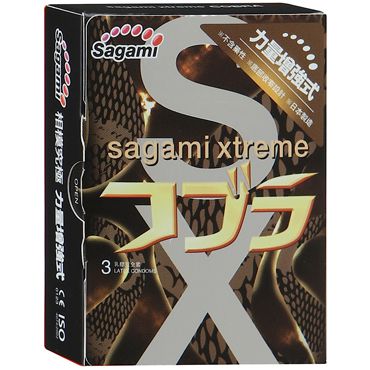 Суженные к основанию презервативы Sagami Xtreme COBRA - 3 шт. - Sagami - купить с доставкой в Химках