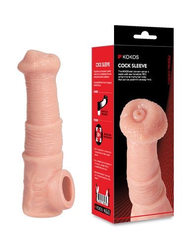 Телесная фантазийная насадка на член Cock Sleeve Size M - KOKOS - в Химках купить с доставкой