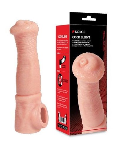 Телесная фантазийная насадка на член Cock Sleeve Size L - KOKOS - в Химках купить с доставкой