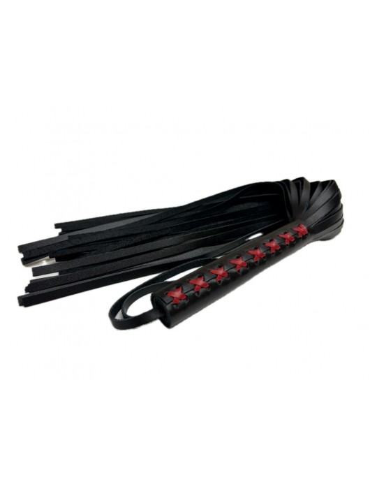 Кожаная плеть Sex Game с красным плетением на рукояти - 57 см. - БДСМ Арсенал - купить с доставкой в Химках