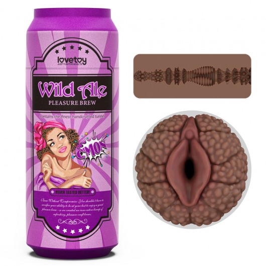 Коричневый мастурбатор-вагина Pleasure Brew Masturbator-Wild Ale в банке - Lovetoy - в Химках купить с доставкой