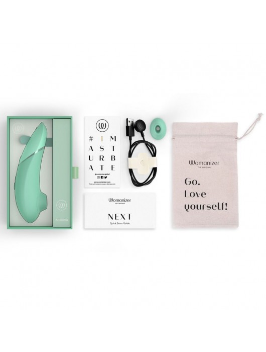 Зеленый бесконтактный клиторальный стимулятор Womanizer Next - Womanizer