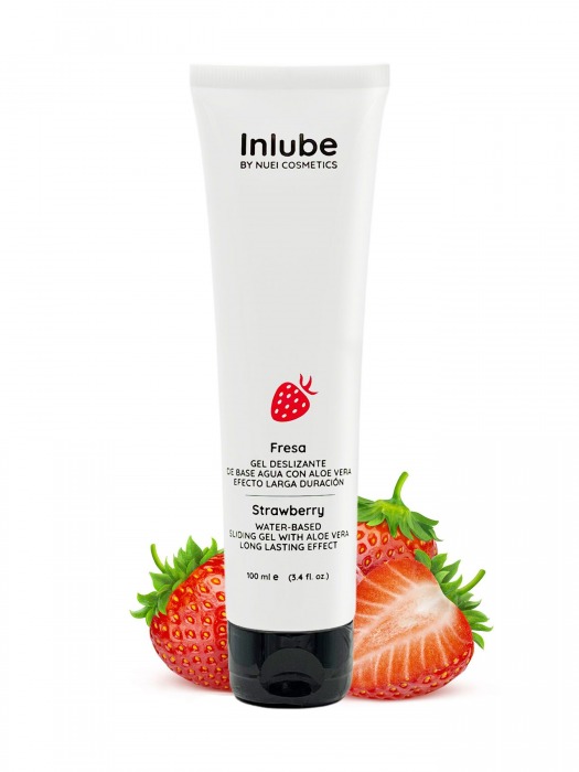 Лубрикант на водной основе Nuei Inlube с алоэ вера и ароматом клубники - 100 мл. - Nuei cosmetics - купить с доставкой в Химках