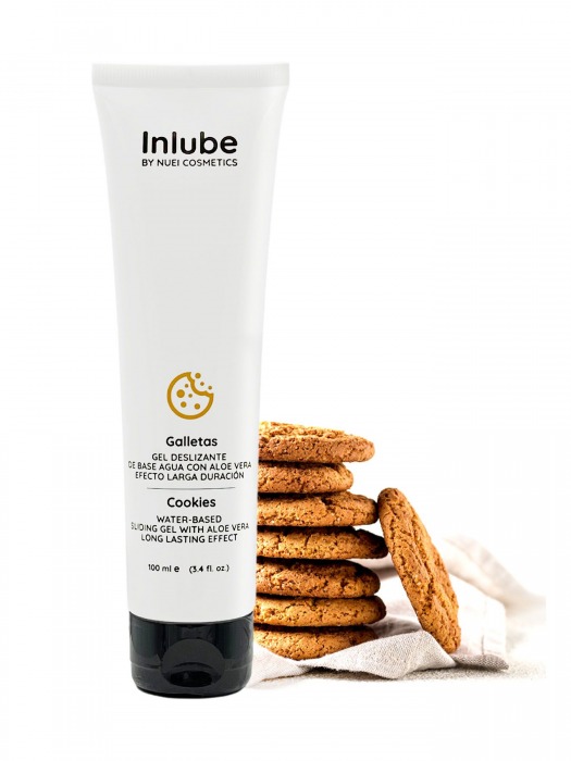 Лубрикант на водной основе Nuei Inlube с алоэ вера и ароматом печенья - 100 мл. - Nuei cosmetics - купить с доставкой в Химках