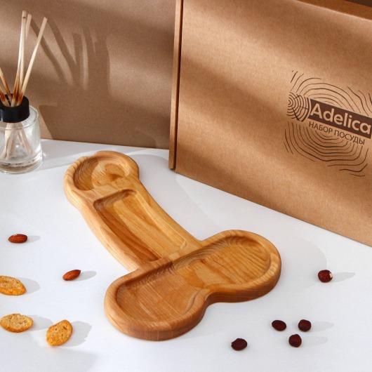 Деревянное блюдо для подачи в форме члена (32,5 х 20 х 1,7 см) - Сима-Ленд - купить с доставкой в Химках