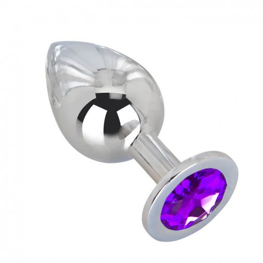Большой плаг из стали с фиолетовым кристаллом Violet Dream - 9,5 см. - Erotic Fantasy - купить с доставкой в Химках