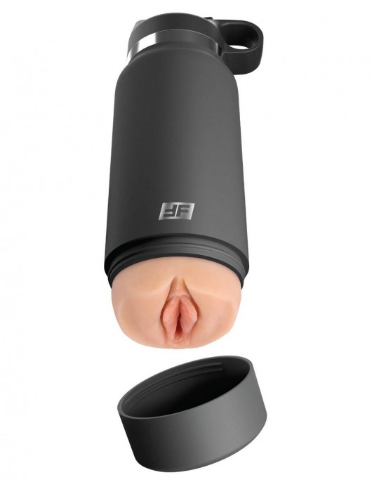 Серый мастурбатор в виде бутылки F*ck Flask - Pipedream - в Химках купить с доставкой