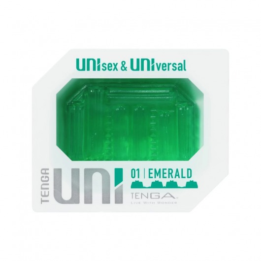 Зеленый мастурбатор-стимулятор Tenga Uni Emerald - Tenga - в Химках купить с доставкой