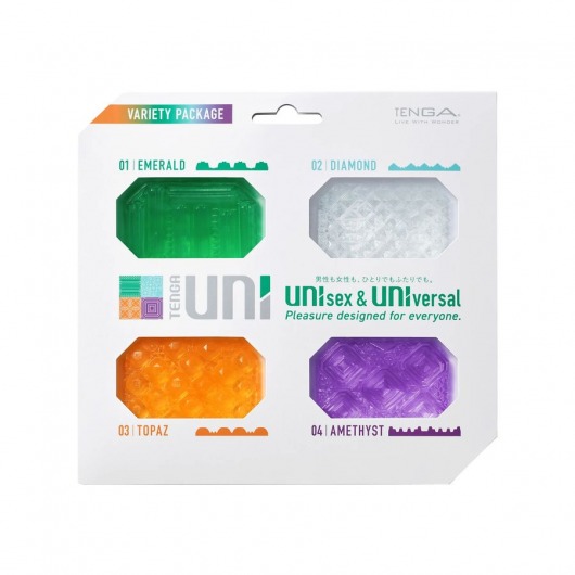 Набор из 4 мастурбаторов-стимуляторов Tenga Uni Variety Pack - Tenga - в Химках купить с доставкой
