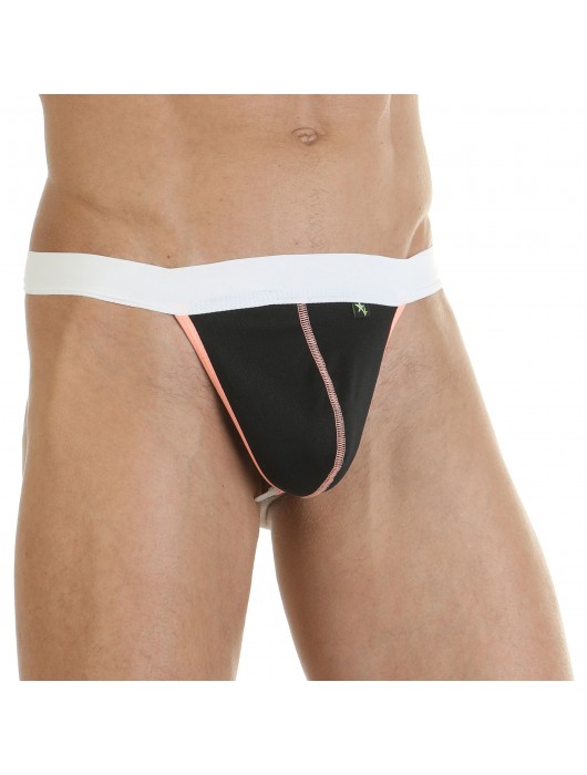 Черные трусы-стринги с поясом-резинкой и контрастной отделкой - VAN BAAM купить с доставкой