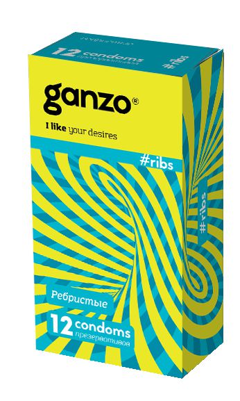 Презервативы с ребристой структурой Ganzo Ribs - 12 шт. - Ganzo - купить с доставкой в Химках