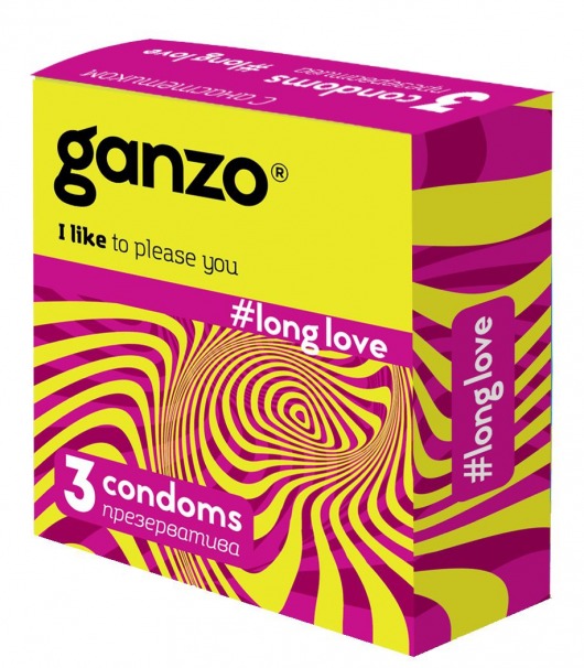 Презервативы с анестетиком для продления удовольствия Ganzo Long Love - 3 шт. - Ganzo - купить с доставкой в Химках
