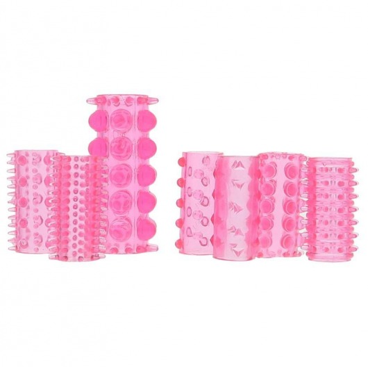 Набор из 7 розовых насадок на пенис ONE-A-DAY PENIS SLEEVES PINK - Seven Creations - в Химках купить с доставкой