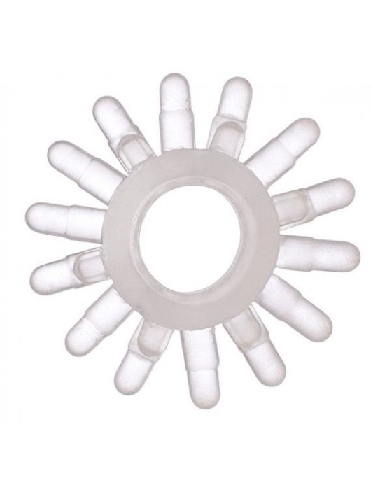 Прозрачное гелевое эрекционное кольцо с шипиками - Toyfa Basic - в Химках купить с доставкой