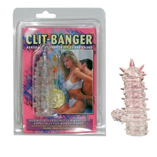Прозрачная насадка с шипами и клиторальной шишечкой CLIT-BANGER SLEEVE IN CLEAR - Tonga - в Химках купить с доставкой