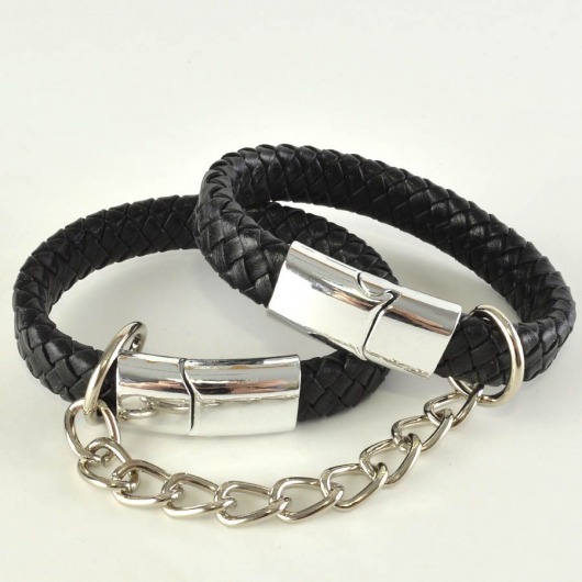 Черные наручники среднего размера «Вояж» - Sitabella - купить с доставкой в Химках